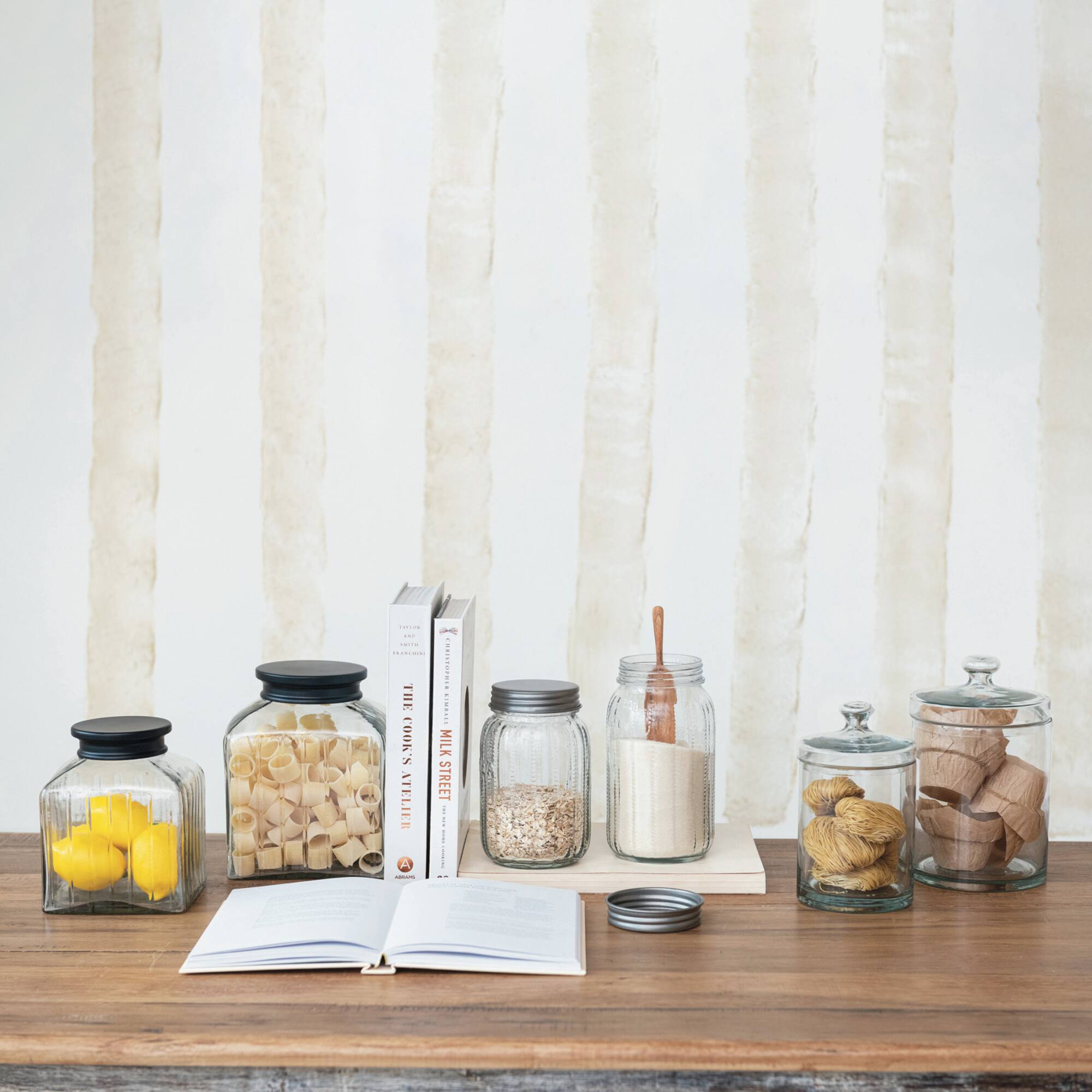 Hello Honey Tea Embossed Glass Jar with Metal Lid
